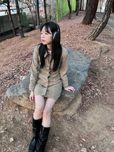 Western collar mini dress