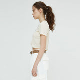 ツイストクロップトップ / TWIST CROP TOP (CREAM)
