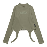 カーキヘムカーキヘムバリエーションロングスリーブTシャツ