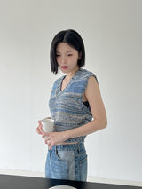 ミックスニットベスト/Mix Knit Best (3color)