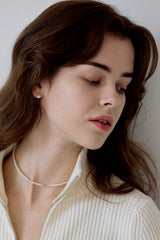 [14K] bell pearl earrings