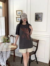 ボンツープリントオーバーフィット半袖Tシャツ