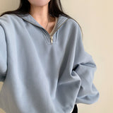 [BELLIDE MADE] Sailor Loose Fit Double-Sided Raised Half Zip-Up Sweat