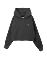 プリントクロップドフーディ / Print Cropped Hoodie-CHARCOAL