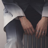 スクエア プロング セッティング リング / [KANG DANIEL] Square Prong Setting Ring (black silver)