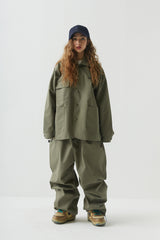 ロゴカラーコットンベーシックジャケット/BSR2223FWJK065 LOGO COLLAR COTTON BASIC JACKET KHAKI