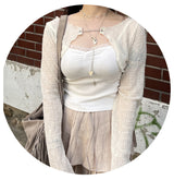 ボレロチェーンシースルーレイヤードカーディガン / Bolero Chain See-Through Layered Cardigan