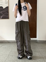 ドップラーナンバーナインレタリングセミクロップ半袖Tシャツ/Doppler Number Nine Lettering Semi-cropped Short Sleeve T-shirt