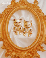 メルビーザキャットシリーズ - アドラーブルリボンピアス / Melbie The Cat Series - Adorable Ribbon Piercing