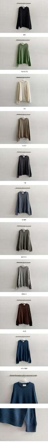 [10 Colors] ローチビッグボクシーハビーラウンドニット