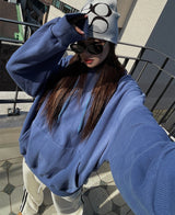 (×)(UNISEX) ラムス起毛フード