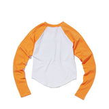 DANGEROUS Raglan long-sleeved T-Shirt (WHITE ORANGE) WOMENS