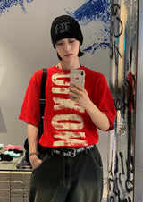 デアクションペイントハーフニット Tシャツ(3 color)