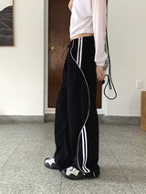 ノイブダブルライントラックインスィジョンストリングツーウェイジョガーパンツ / Nove two-line track incision string two-way jogger pants