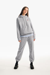 スモールチェリーサイドポケットフーディー／SMALL CHERRY SIDE POCKET HOODIE [MELANGE GRAY]