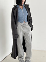 ウールフードロングコート / Wool hood long coat (3color)