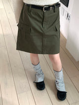 Alfie pocket cargo cotton midi skirt