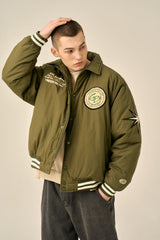 OVER PATCH PADDED BLOUSON - KHAKI