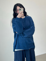 W Round Knit Cardigan