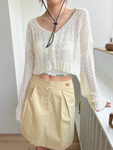 プレッツェルクロップカーディガン / Pretzel Crop Cardigan (4color)