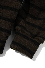 クレムカラーレスカーディガンシャツ/Creme collarless cardigan shirt C6 Brown&Black
