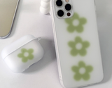 ブラーリングフラワーグリーンフォーンケース / Blurring Flower green Phone Case