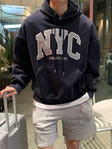 オーバーサイズフィットプレミアムNYCデュアルペーパーフーディー