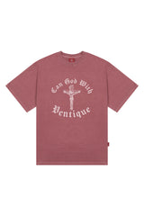 VENTIQUE ピグメントジーザス半袖Tシャツ