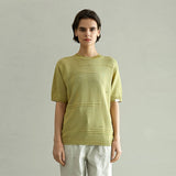 ボリュームラインハーフスリーブニット/VOLUME LINE HALF SLEEVE KNIT (OLIVE)