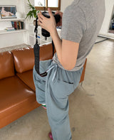 ribbon string pants (blue-gray)