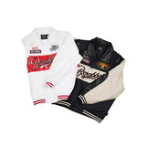 スポーティロゴカラーバーシティジャケット/BSR2223FWJK023 SPORTY LOGO COLLAR VARSITY JACKET WHITE