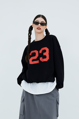 23プリントスウェットシャツ