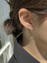 [92.5silver] ミニキュービッグワンタッチピアス