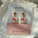 ザアンティークローズスクエアピアス / The Antique Rose Square Piercing