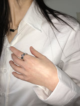 Taryn Y2K cubic star open ring ring
