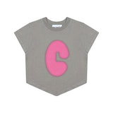 Symbol Scarf Cropped Short-Sleeved T-Shirt Cocoa