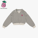 ストライプスウェットシャツ/STRIPE H-N SWEATSHIRT