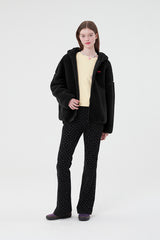 チェリーフリースフーディー付きジャンパー / CHERRY FLEECE HOODIE JUMPER [BLACK]