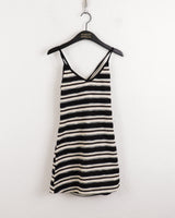 バーニーアンドホルターストライプレイヤードミニワンピース / Barney and Halter Stripe Layered Mini One Piece