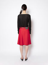 VIVID PLEATS SKIRT (TOMATO)