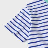ミントネックブルーストライプユニセックスTシャツ / Mint Neck Blue Stripe Unisex T-shirt