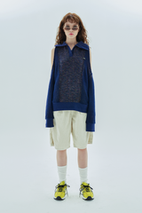 ホールカラーニット / hole collar knit_navy