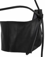 レザーツイストベスト/Leather Twist Vest _ Black