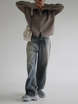 2WAYハイネックニットジップアップ / Two-way high-neck knit zip-up (2color)