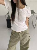 ズティベーシックユニック半袖Tシャツ/ Ziti Basic U-neck Short Sleeve T-shirt