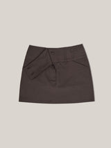 BUTTON MINI SKIRT [ CHARCOAL ]
