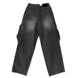 Oval cargo denim pants