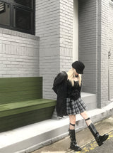 Preppy Pleated Tennis Check Skirt