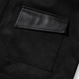 セミオーバーフィットブレンディングレザージャケット/Semi Overfit Blending Leather Suede Jacket J16 Black (6604005179510)