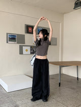 ラッピングスポーティーカットハーフジップアップ半袖Tシャツ